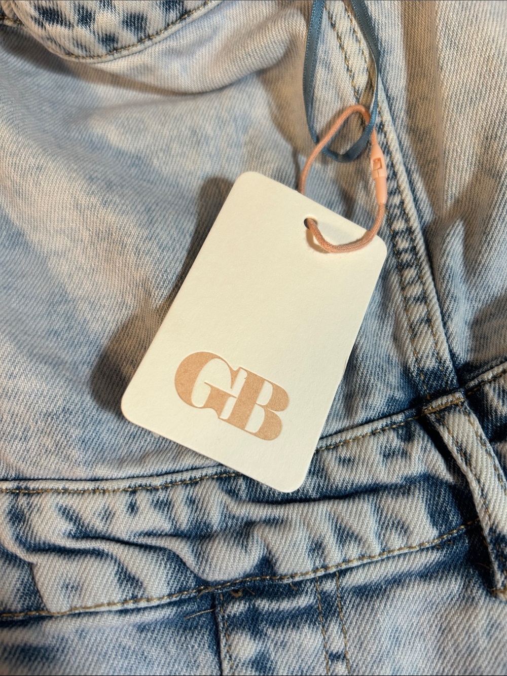 GB Gianni Bini Size S Strapless Denim Raw Hem Midi Dress Acid Wash Slit NWT - Picture 4 of 8